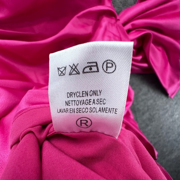 Womens Strapless Mini Dress Size XS Hot Pink Ruched Bow Cocktail HOCO Party Prom - Picture 5 of 12